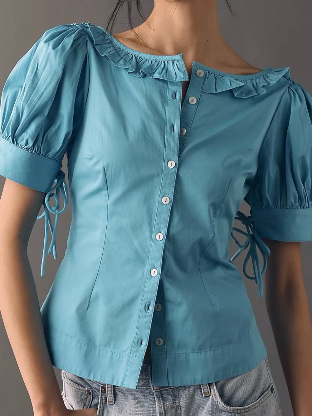 NWT Damson Madder Anke Puff-Sleeve Blouse